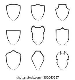 Set of isolated icons on a theme shields