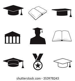 Set of isolated icons on a theme university