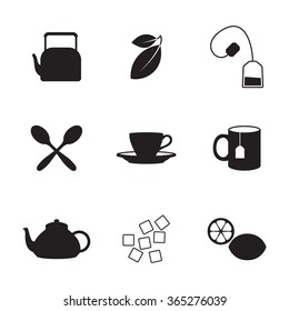 Set of isolated icons on a theme tea