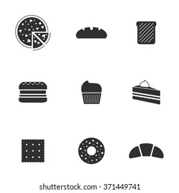 Set of isolated icons on a theme bakery black color