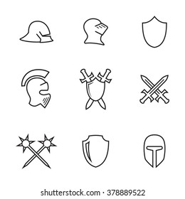 Set of isolated icons on a theme war symbols