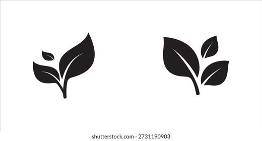 Conjunto de iconos aislados sobre un fondo blanco, Ilustración vectorial. Conceptos de veganismo, árboles, plantas, frescura, energía y nutrición saludable.