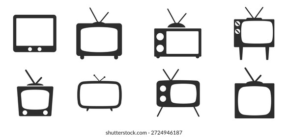 set of isolated icons ona theme tv 
