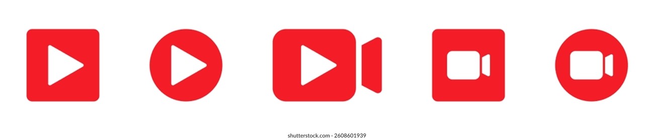 Set of isolated icons for streaming, live broadcast, blog, television, shows, live performances, news etc. Vector