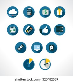Set isolated icons for web. Business and communication.