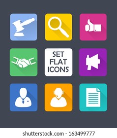 Set isolated icons for web. Flat design.