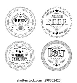 set of isolated inscriptions beer labels
