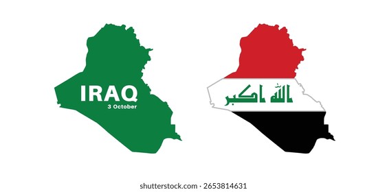  Set of isolated iraq maps. iraq flag overlaid with flag proportions. Maps and traveling around the world