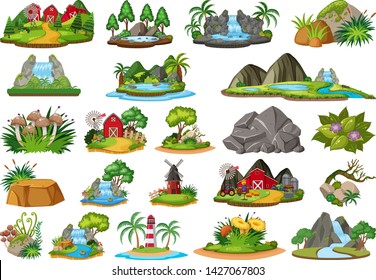 Set Isolated Island Illustration Stock Vector (Royalty Free) 1427067803 ...