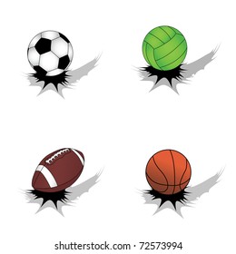Set of isolated jumping sport balls (eps8)