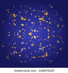 Set of isolated lighting ink blot on the blue background. For graphic design, cards, posters, texture backgrounds, placards, flyers, banners, other decoration.