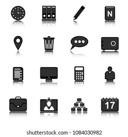 Set of isolated linear icons in black