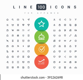 Set of isolated minimal single flat linear icons for application and info-graphic. Linear line vector icons for websites and mobile minimalistic flat design.