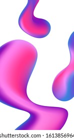Set of isolated modern blob shapes on white background. Abstract background with liquid fluids. Graphic template for web