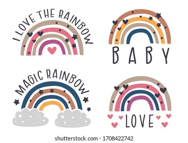 set of isolated nursery rainbows
  - vector illustration, eps    