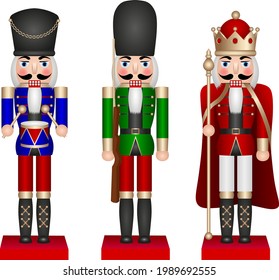 set of isolated nutcracker soldiers