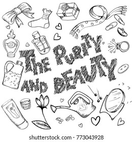 set of isolated objects of beauty and purity