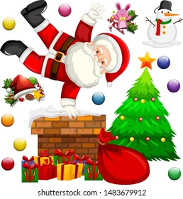 Set of isolated objects of christmas theme illustration
