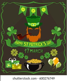 Set of isolated objects on St. Patrick's Day theme