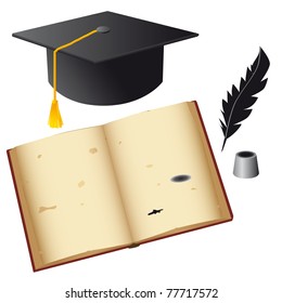 Set of isolated objects for the student. Vector illustration