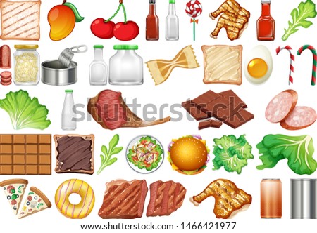 Set of isolated objects theme - food illustration