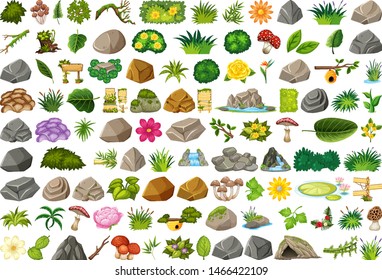 Set of isolated objects theme - gardening illustration