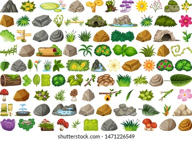 Set of isolated objects theme - gardening illustration