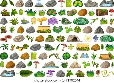 Set of isolated objects theme - gardening illustration