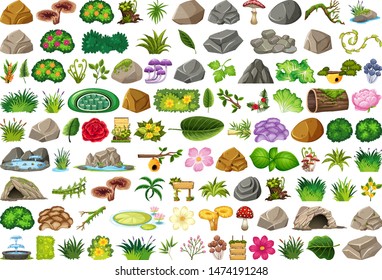 Set of isolated objects theme - gardening illustration