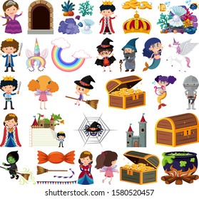 Set of isolated objects theme halloween illustration
