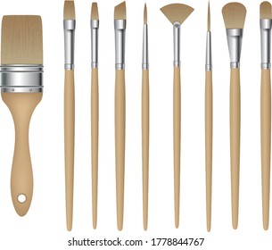 conjunto de pinceles aislados