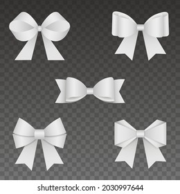 set of isolated paper bows