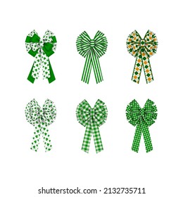 set of isolated patrick's day bows and ribbons