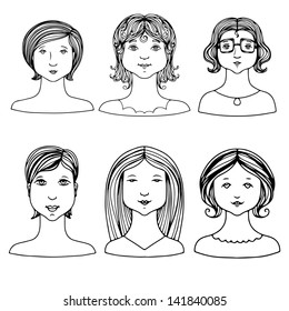 Set isolated people icon - vector