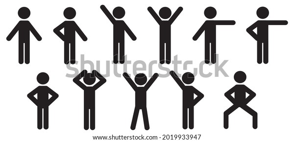 Set Isolated Pictogram Human Figures Hand Stock Vector (Royalty Free ...