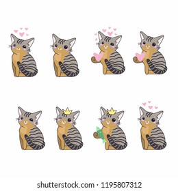 Set of isolated pretty cats character vector.