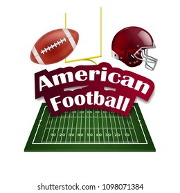 Set of isolated red, black, blue, white helmets for American football