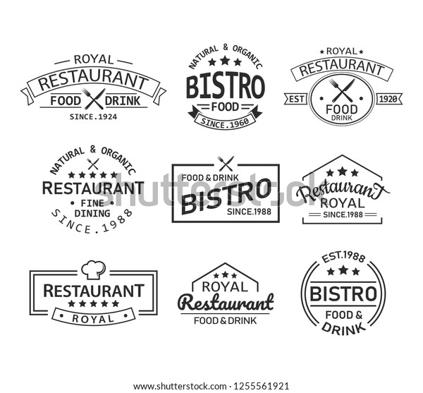 Set Isolated Restaurant Logo Knife Fork Stock Vector (Royalty Free ...