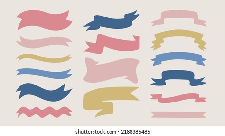 Free Vectors  cute ribbon set