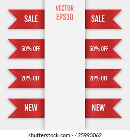 Set of isolated ribbons. Web bookmarks for you text. Vector illustration