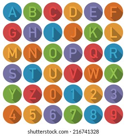 Set Isolated Round Alphabet Icons Transparent Stock Vector (Royalty ...