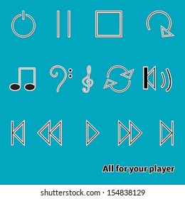 Set of isolated signs for player