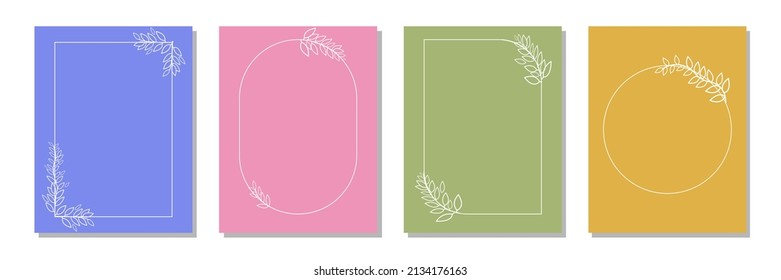 set isolated from simple design floral ornament frame vector good for initial text name invitation card, logo design. 