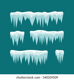 Set Of Isolated Snow Cap. Vector Illustration