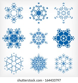 Conjunto de flocos de neve isolados para decoração de Natal
