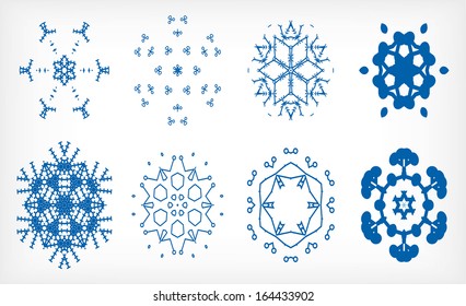Set of isolated snowflakes for Christmas decor