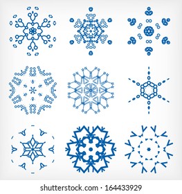 Set of isolated snowflakes for Christmas decor