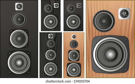 set of isolated speakers