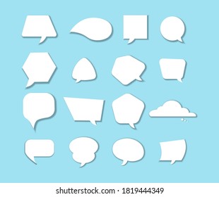 Set of isolated speech bubbles on transparent background

