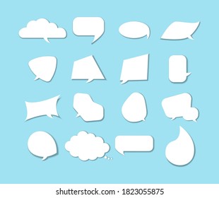 Set of isolated speech bubbles on transparent background
